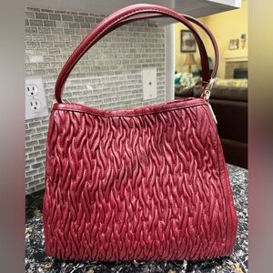 COACH 2013 Madison Phoebe Gathered Twist Red Shoulder Bag
